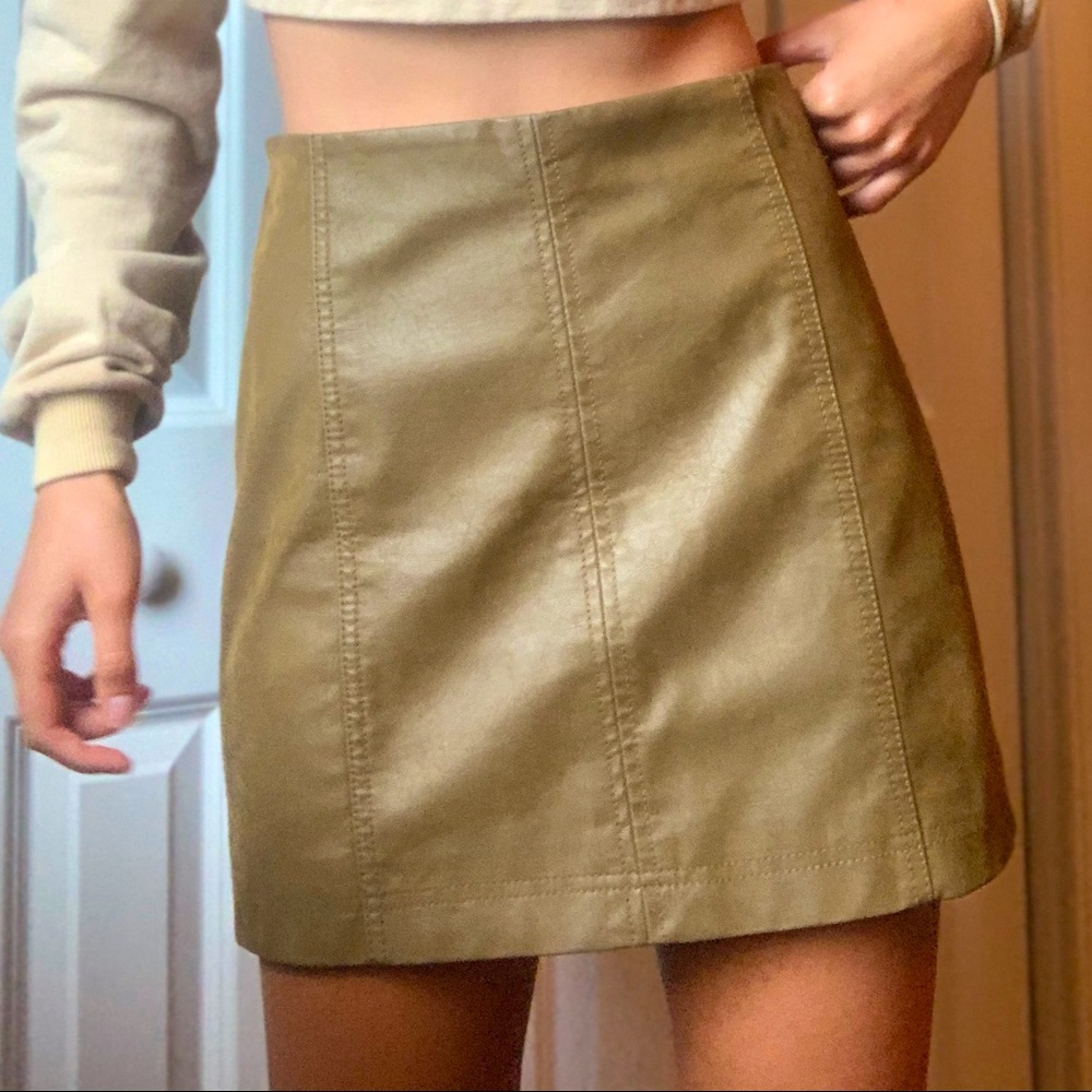 Free People Modern Femme Faux-Leather Mini Skirt